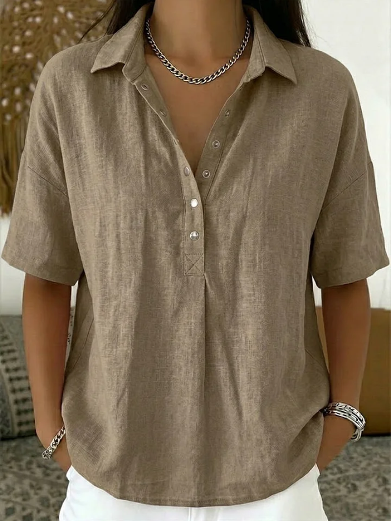 Tessa | Blůza s límečkem a detaily knoflíků